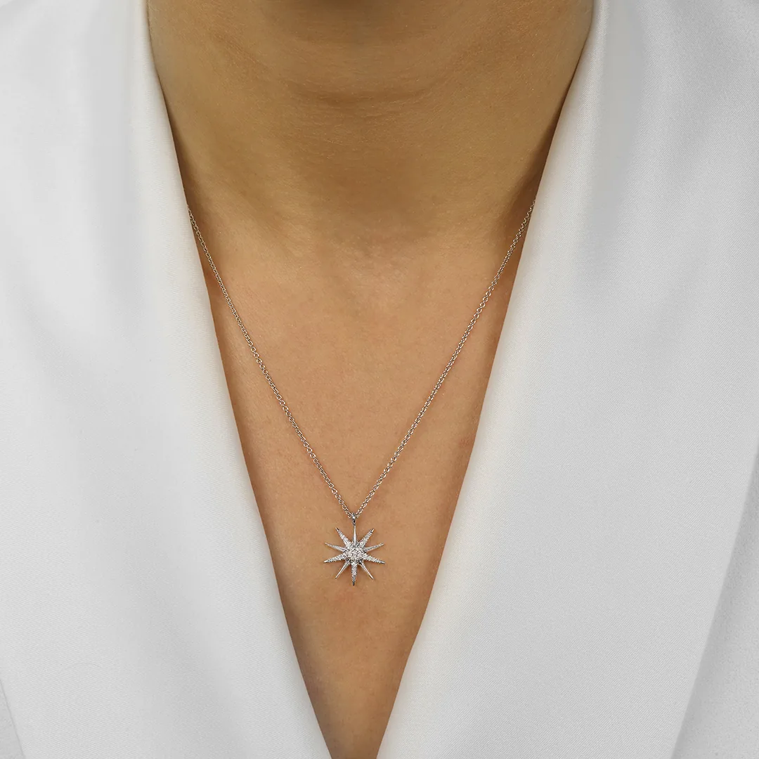 Silver White Diamond 1/10Ctw Pendant view 2