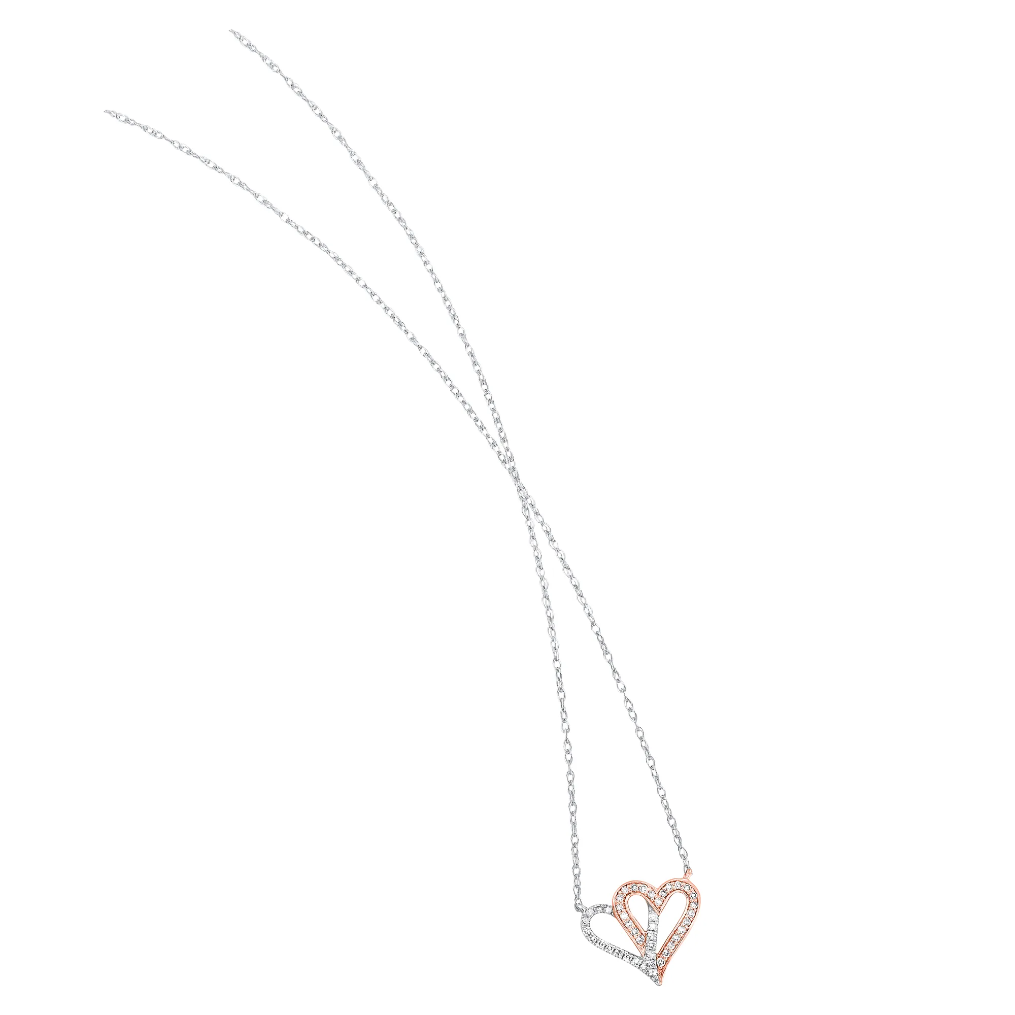 10Kt White Rose Gold Diamond 1/10Ctw Pendant view 3