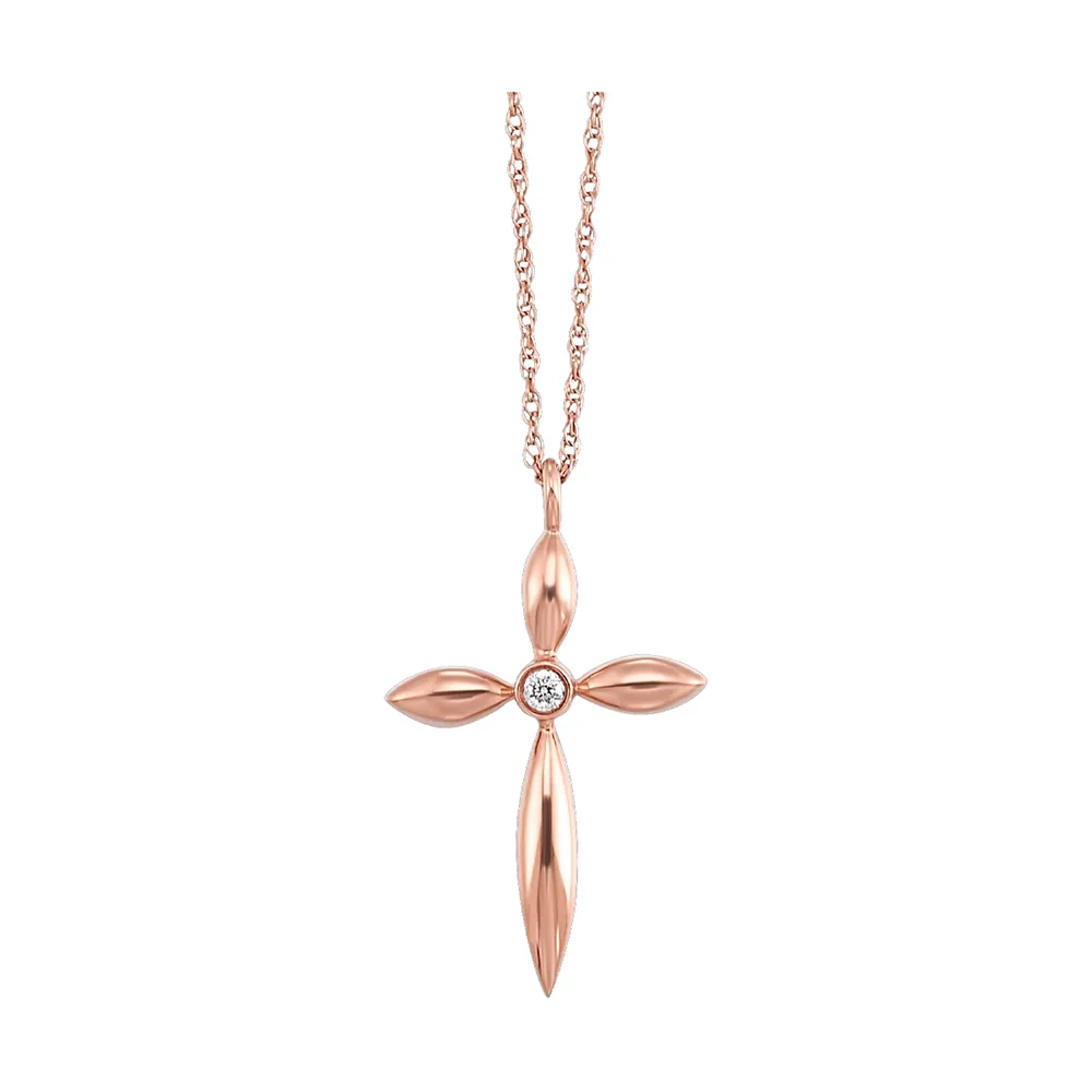 10Kt Rose Gold Diamond 1/50Ctw Pendant