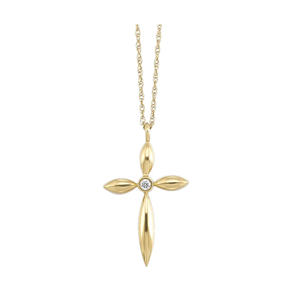 10Kt Yellow Gold Diamond 1/50Ctw Pendant