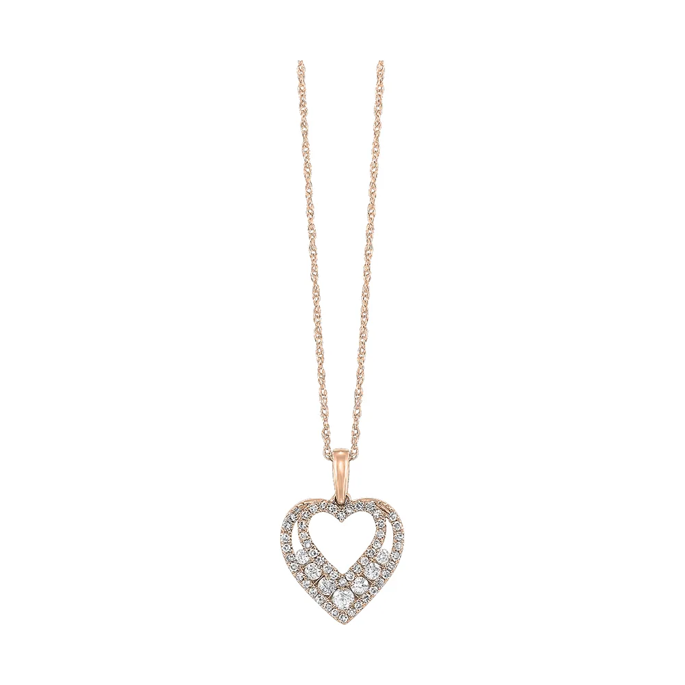14Kt Rose Gold Diamond 1/4Ctw Pendant