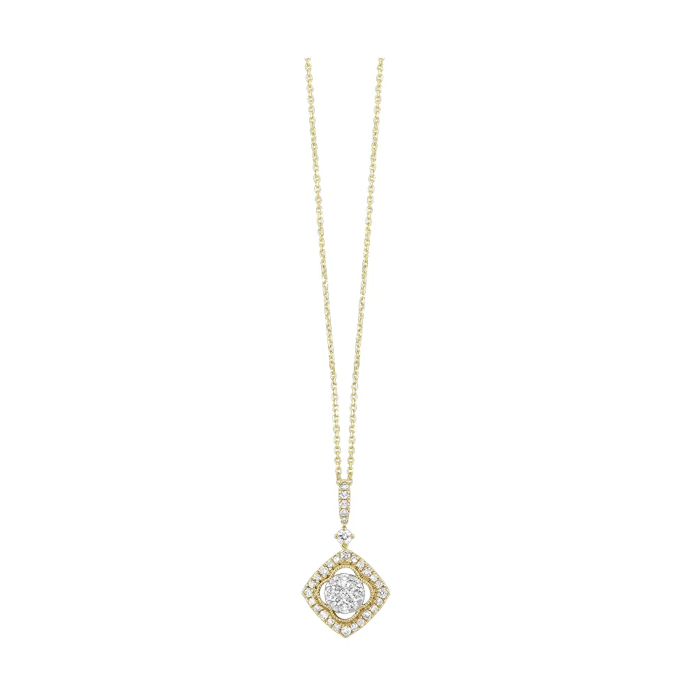 14Kt White Yellow Gold Diamond 1/2Ctw Pendant