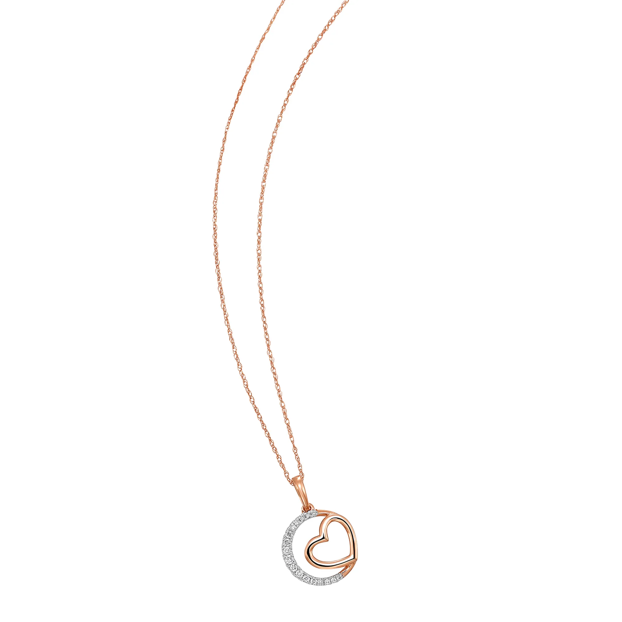 10Kt Rose Gold Diamond 1/12Ctw Pendant view 2