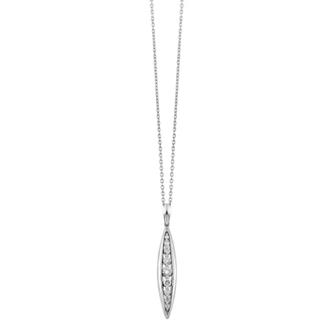10Kt White Gold Diamond 1/4Ctw Pendant