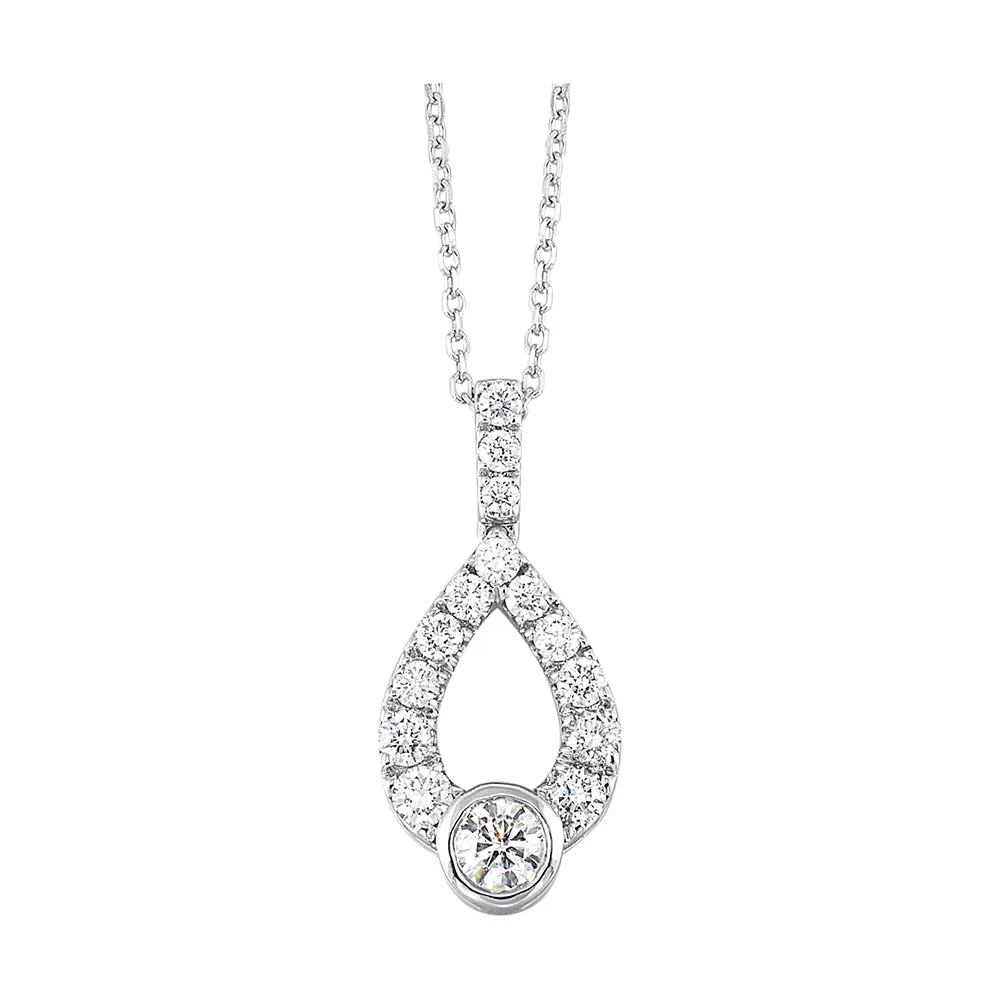 14Kt White Gold Diamond 1/4Ctw Pendant