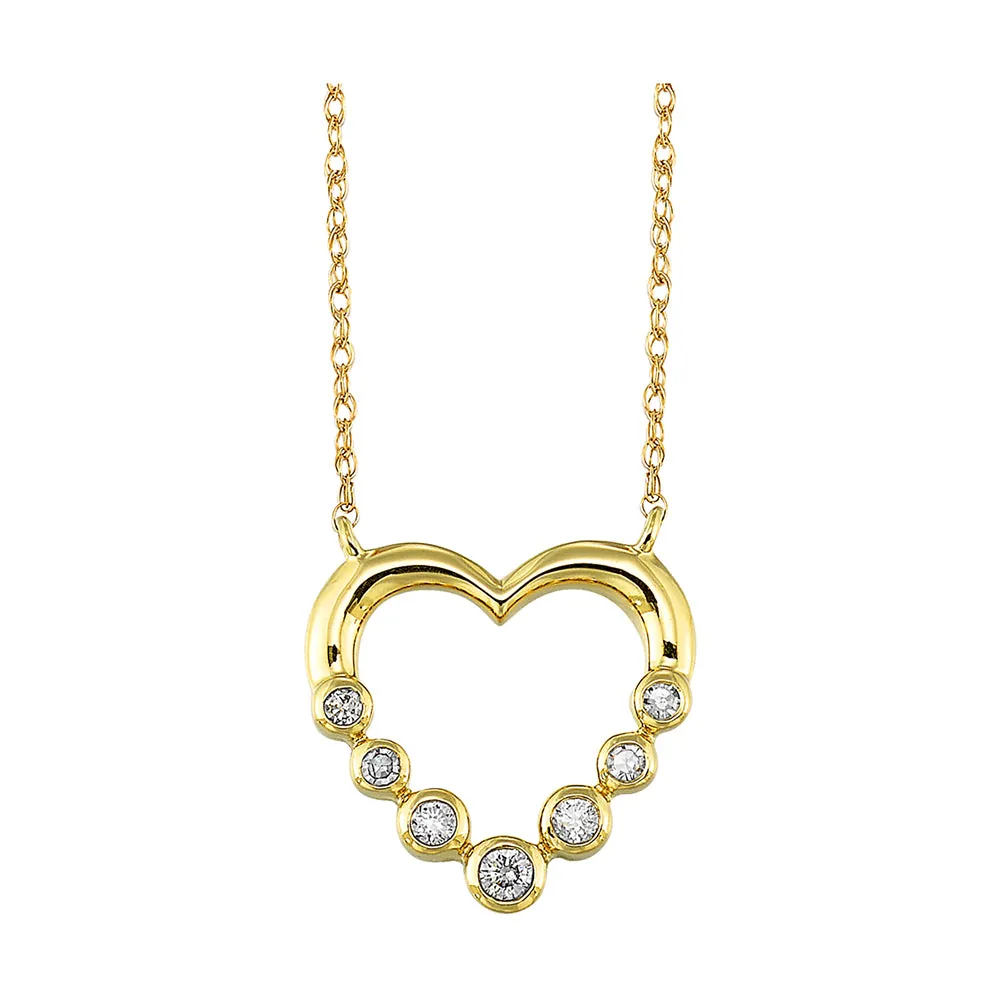 10Kt Yellow Gold Diamond 1/8Ctw Pendant
