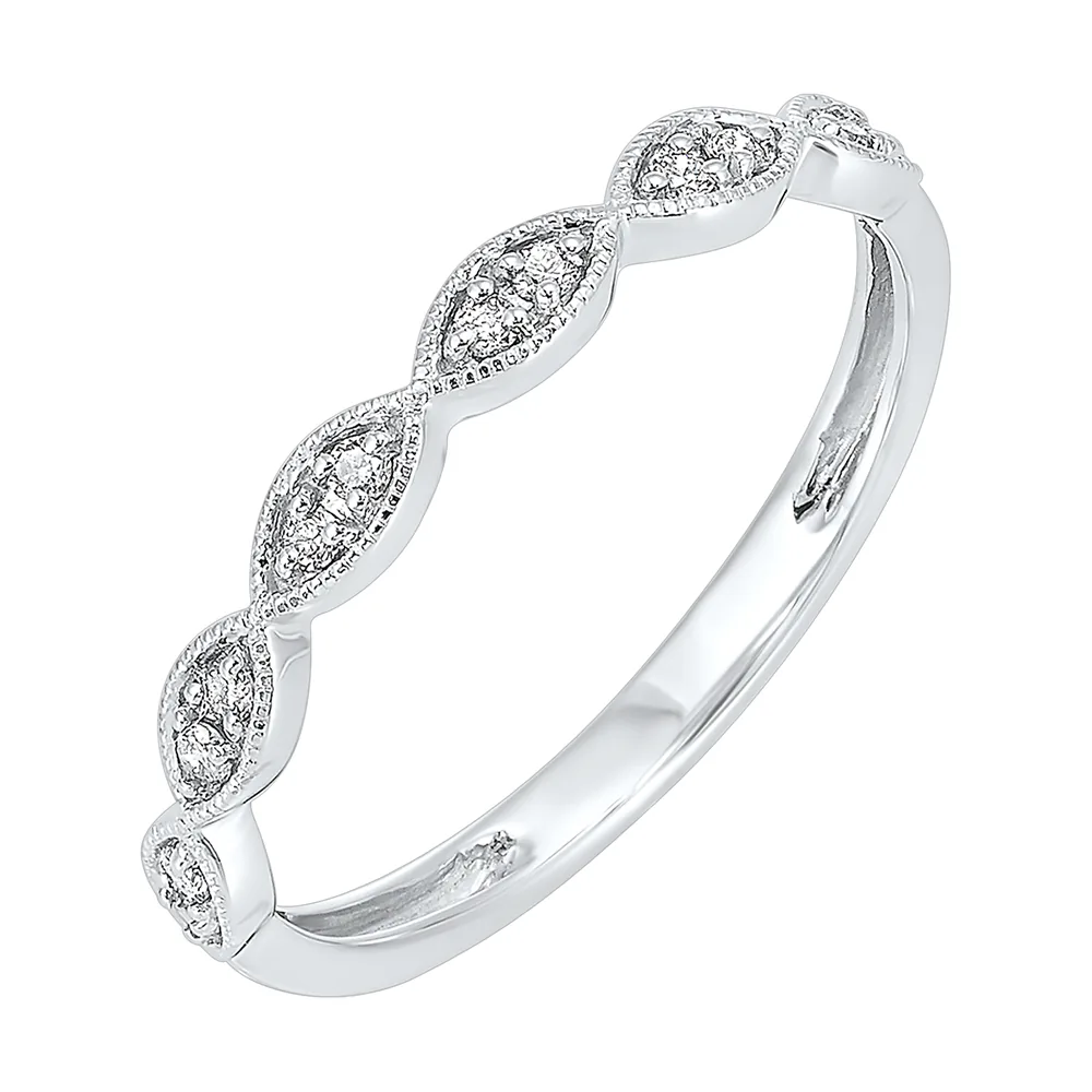 10Kt White Gold Diamond 1/10Ctw Ring view 2