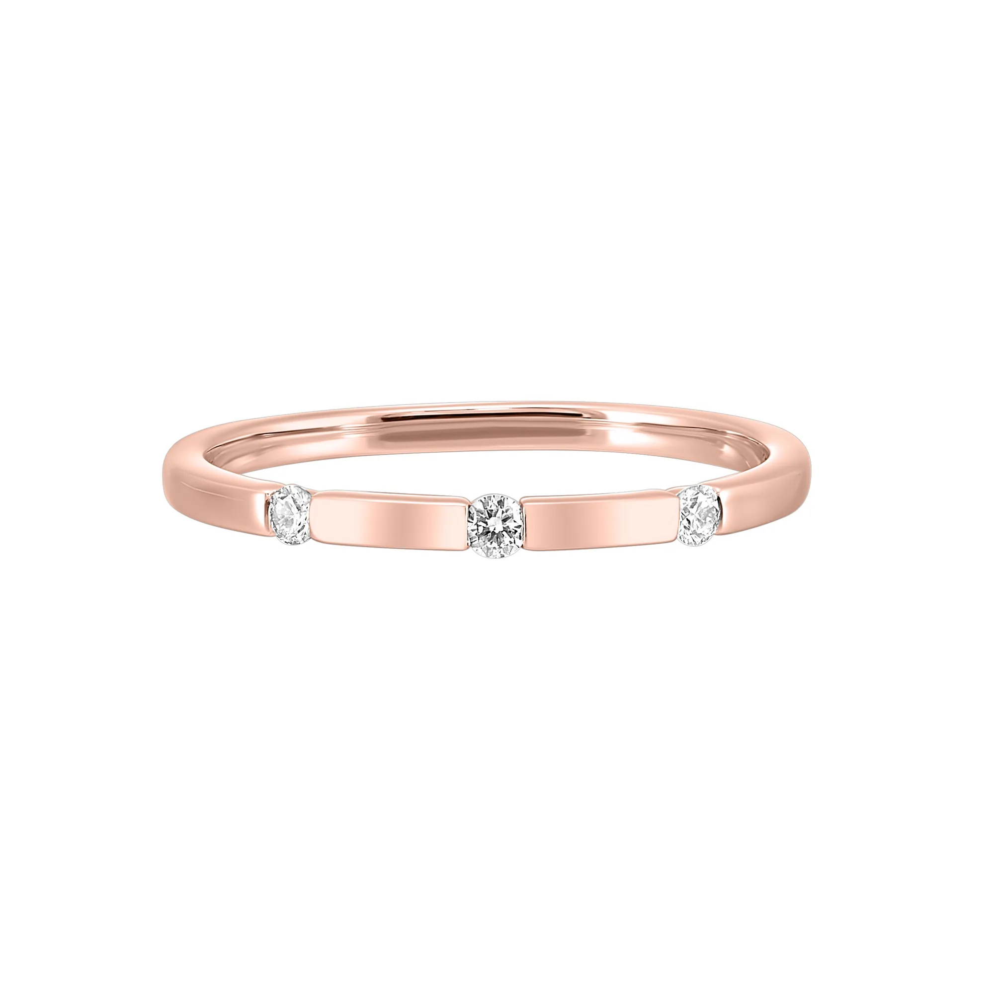 14Kt Rose Gold Diamond 1/12Ctw Ring