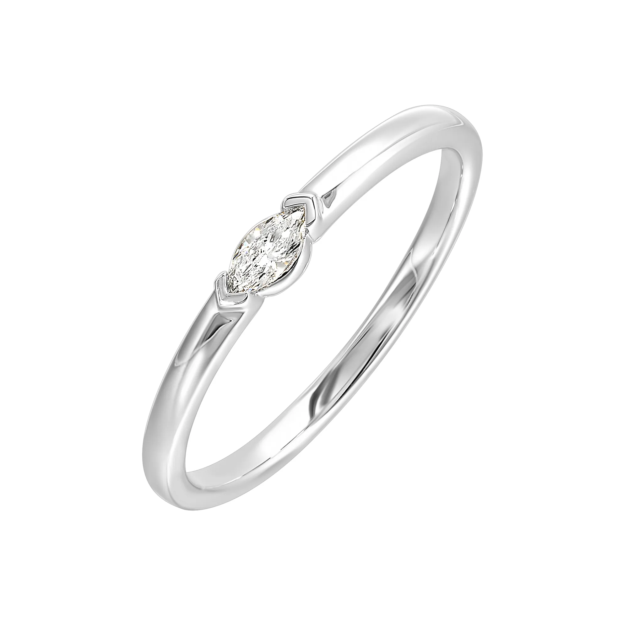 14Kt White Gold Diamond 1/12Ctw Ring view 2