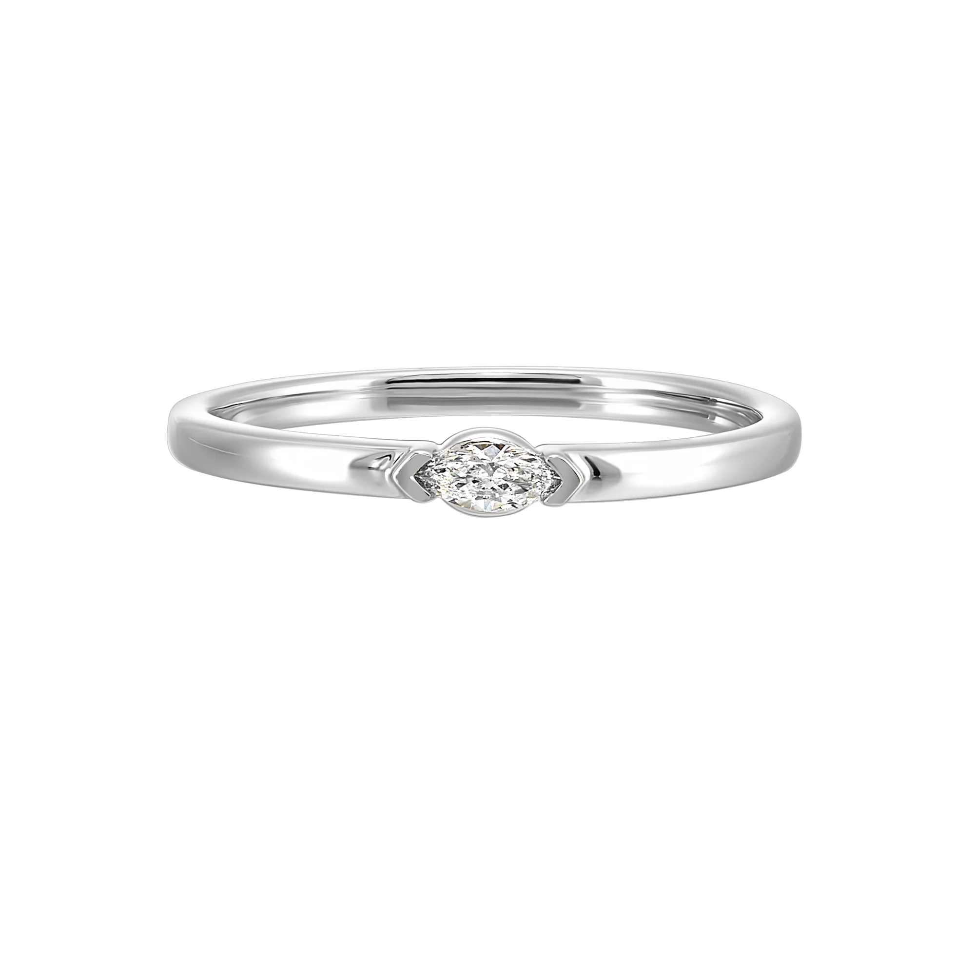 14Kt White Gold Diamond 1/12Ctw Ring