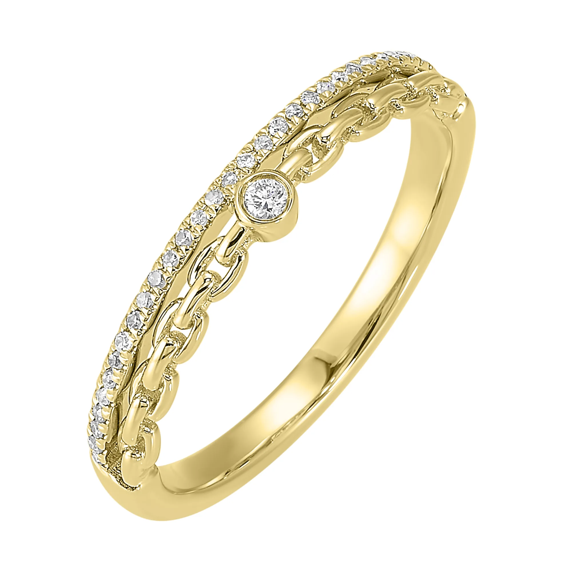 14Kt Yellow Gold Diamond 1/10Ctw Ring view 2