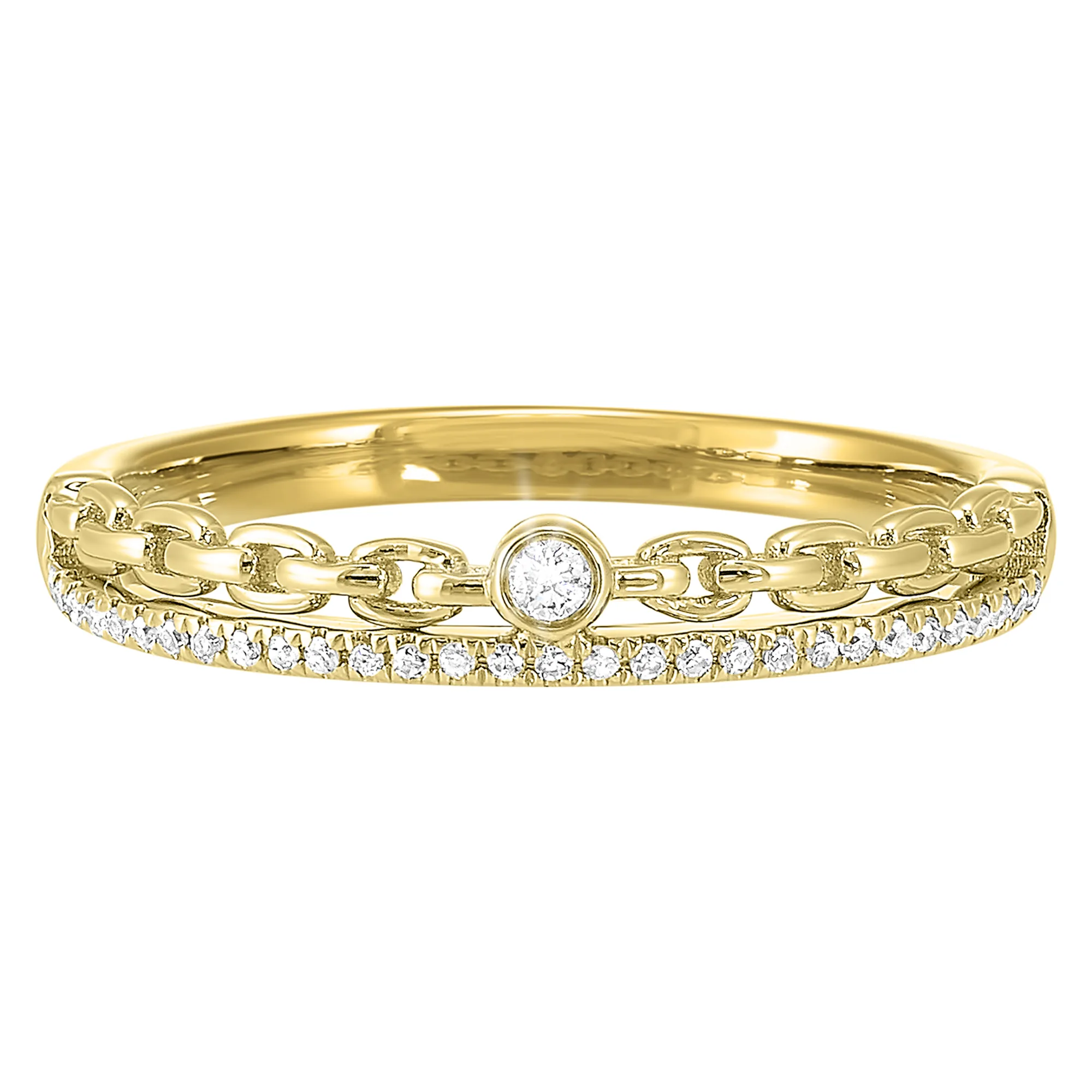 14Kt Yellow Gold Diamond 1/10Ctw Ring