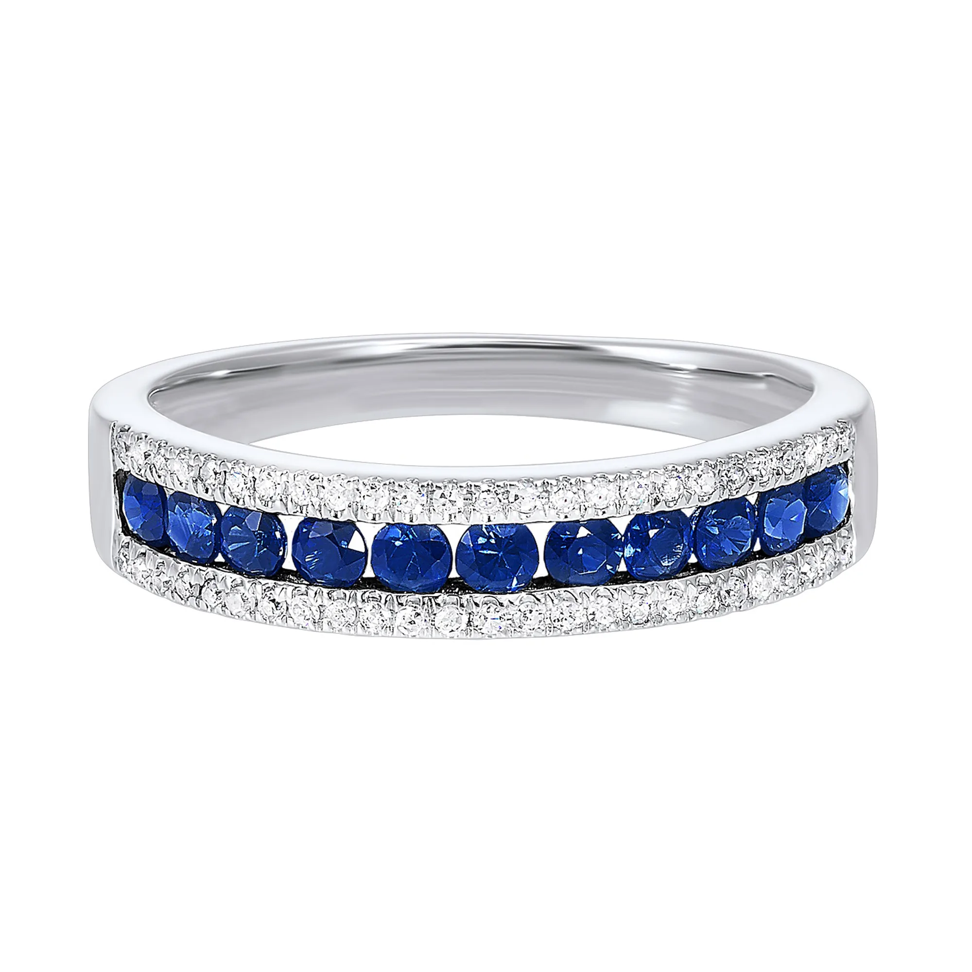 14Kt White Gold Diamond 1/8Ctw & Tanzanite 1/2Ctw Ring