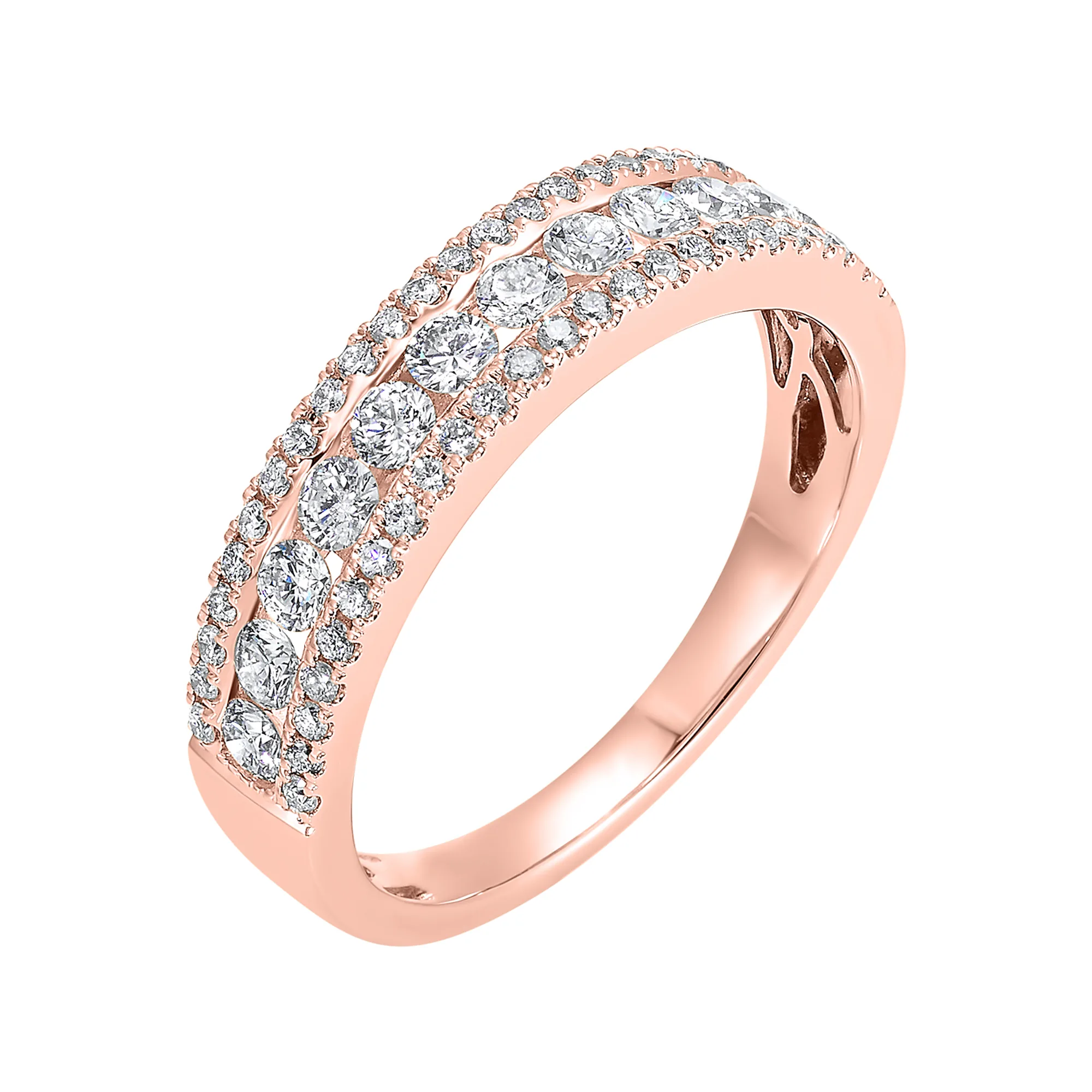 14Kt Rose Gold Diamond 3/4Ctw Ring view 2