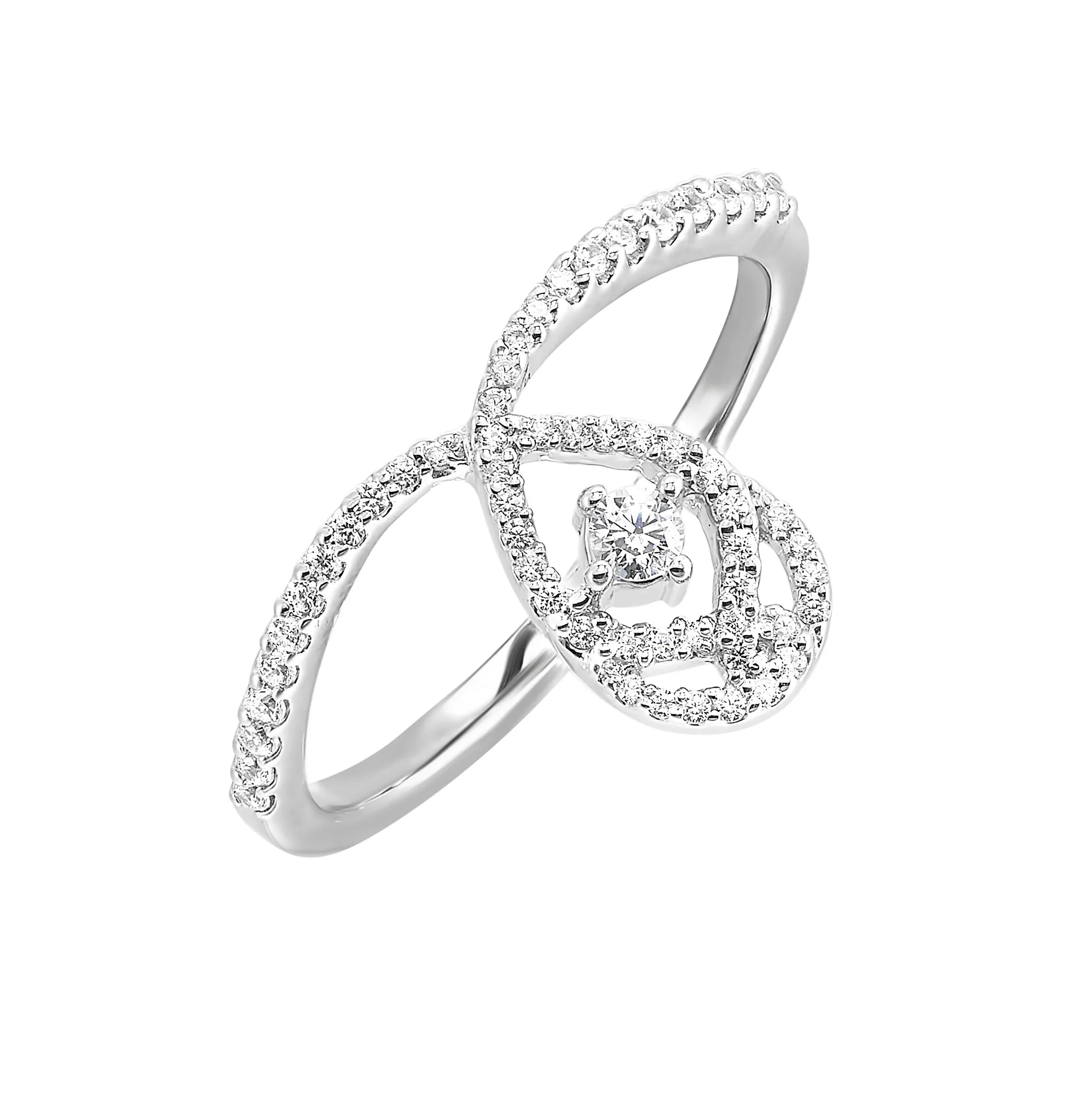 14Kt White Gold Diamond 1/4Ctw Ring view 2