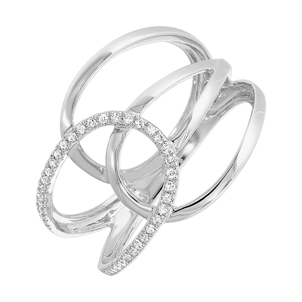14Kt White Gold Diamond 1/10Ctw Ring view 2