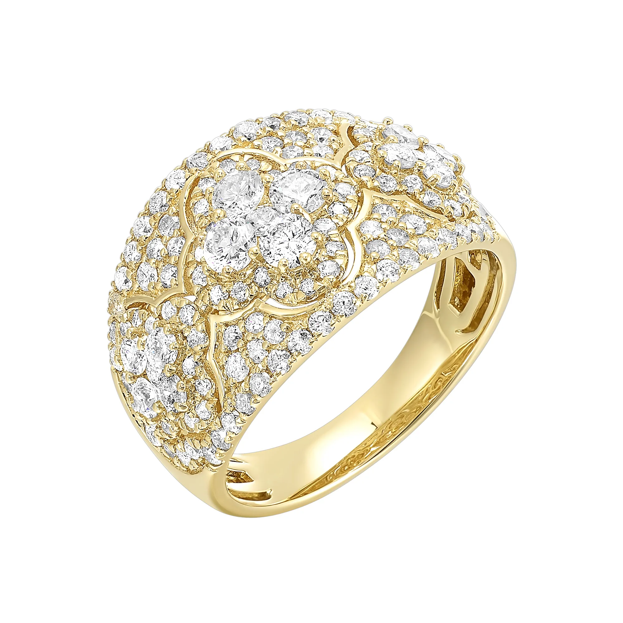 14Kt Yellow Gold Diamond 1 1/2Ctw Ring view 2