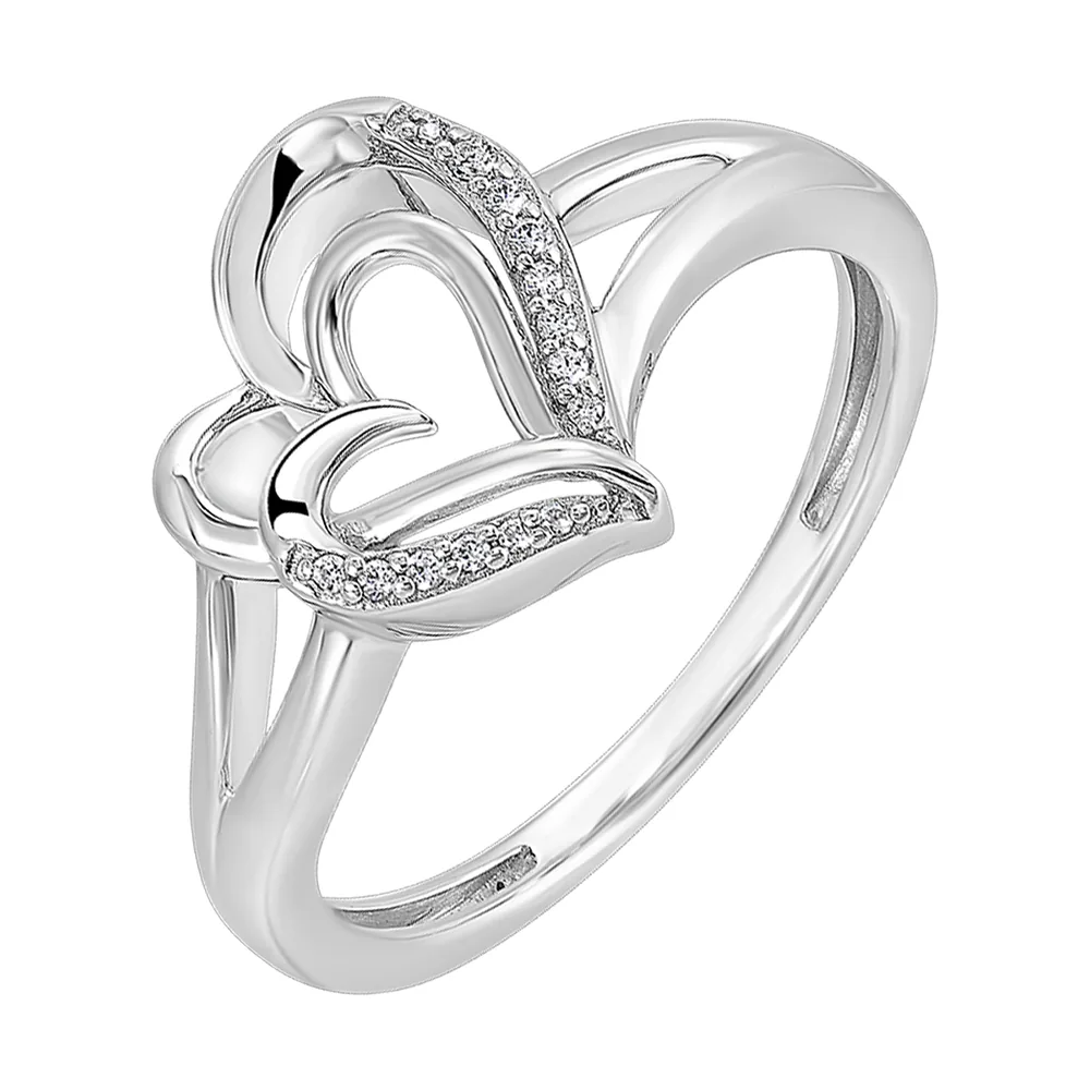 Silver Diamond 1/25Ctw Ring view 2