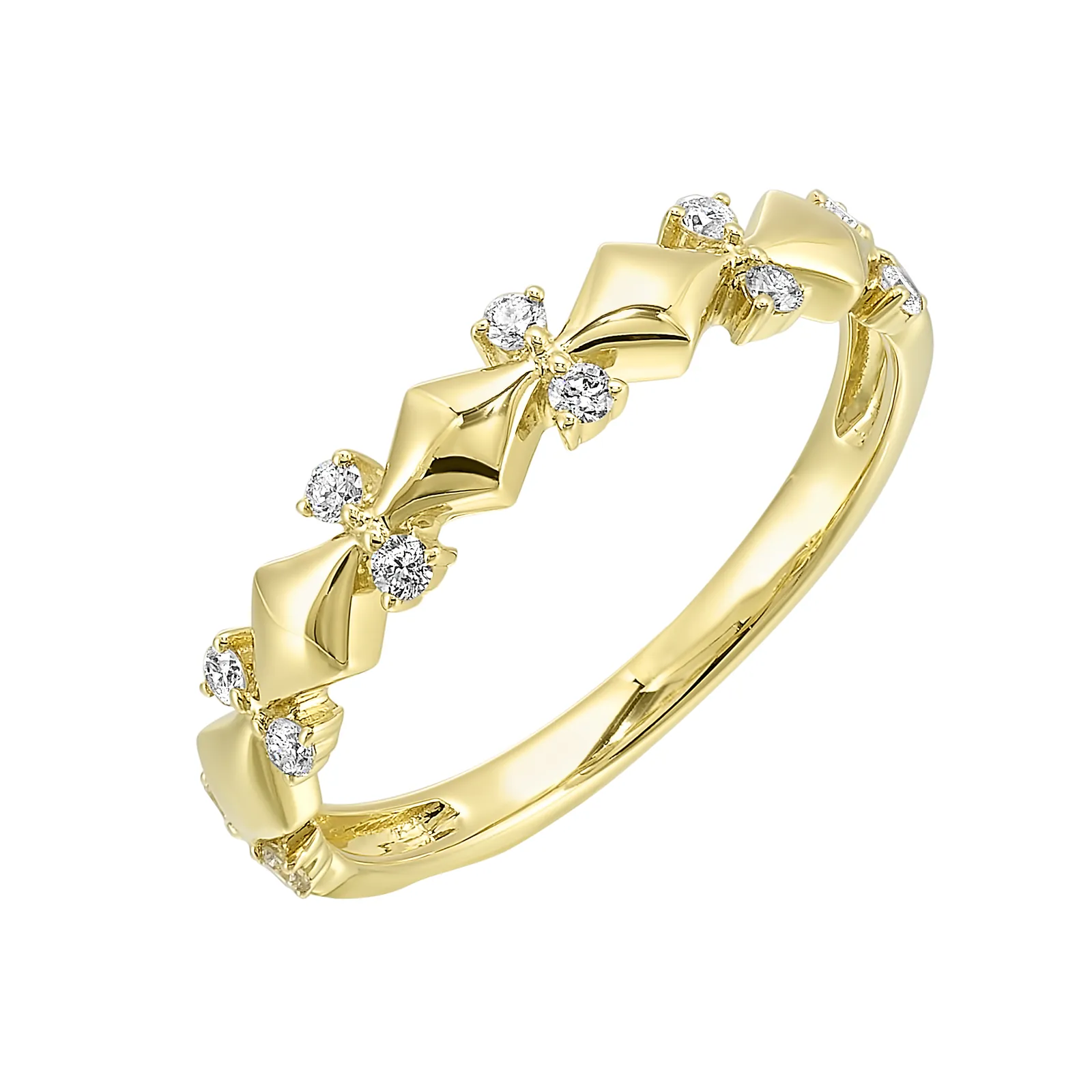 14Kt Yellow Gold Diamond 1/7Ctw Ring view 2