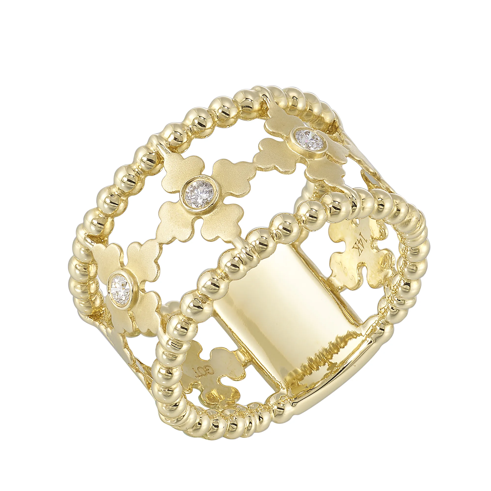 14Kt Yellow Gold Diamond 1/10Ctw Ring view 2