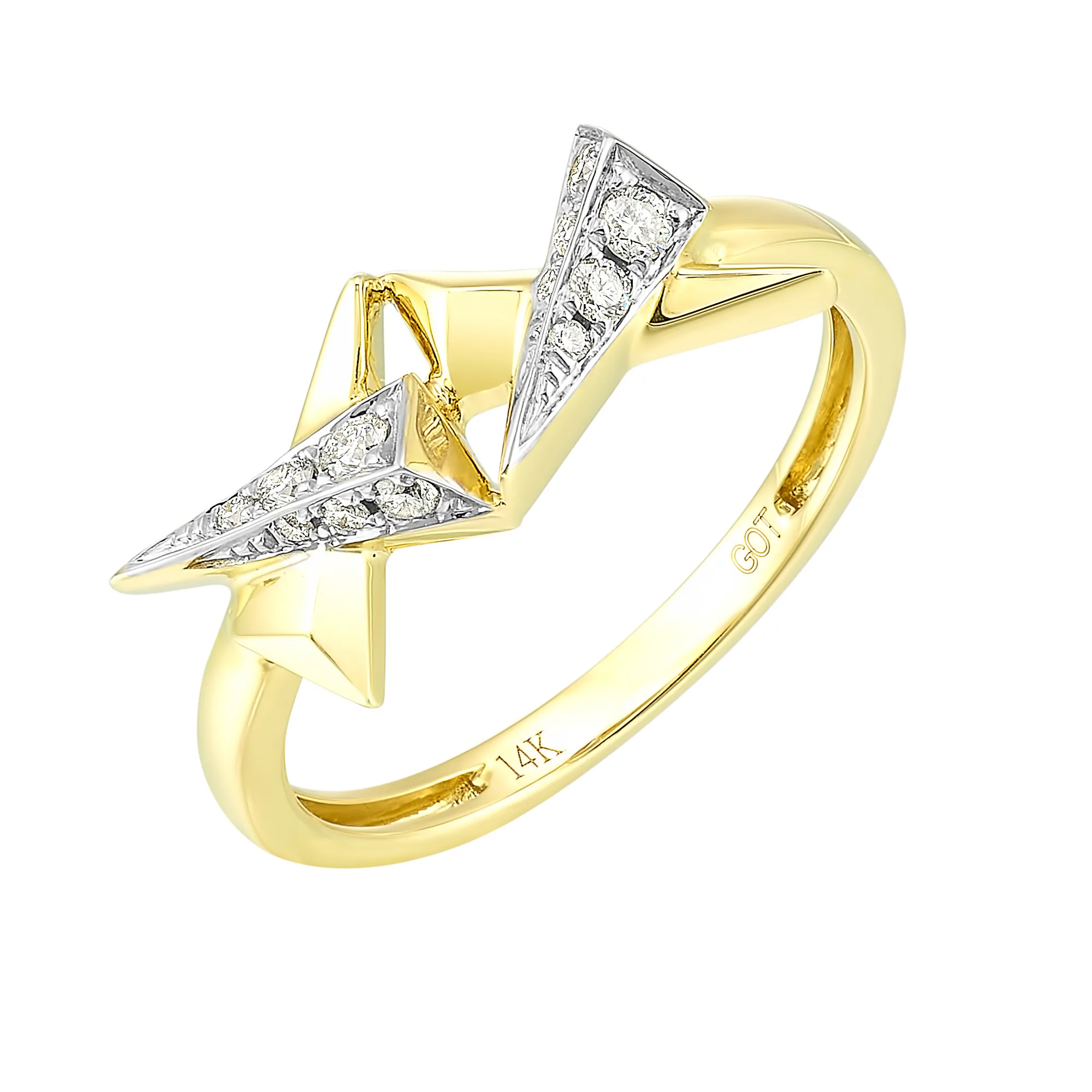 14Kt Yellow Gold Diamond 1/7Ctw Ring view 2