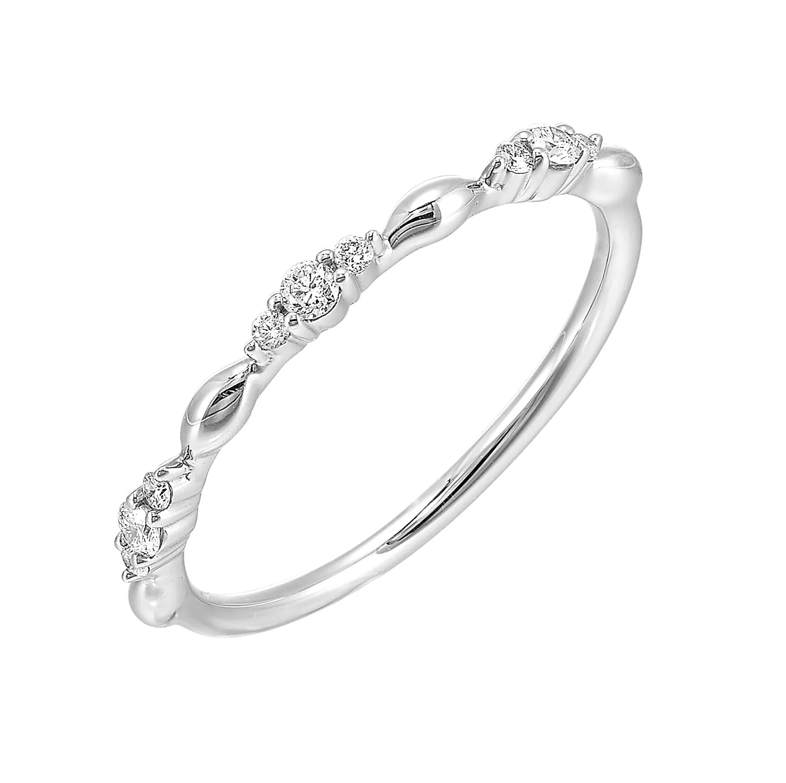 14Kt White Gold Diamond 1/8Ctw Ring view 2