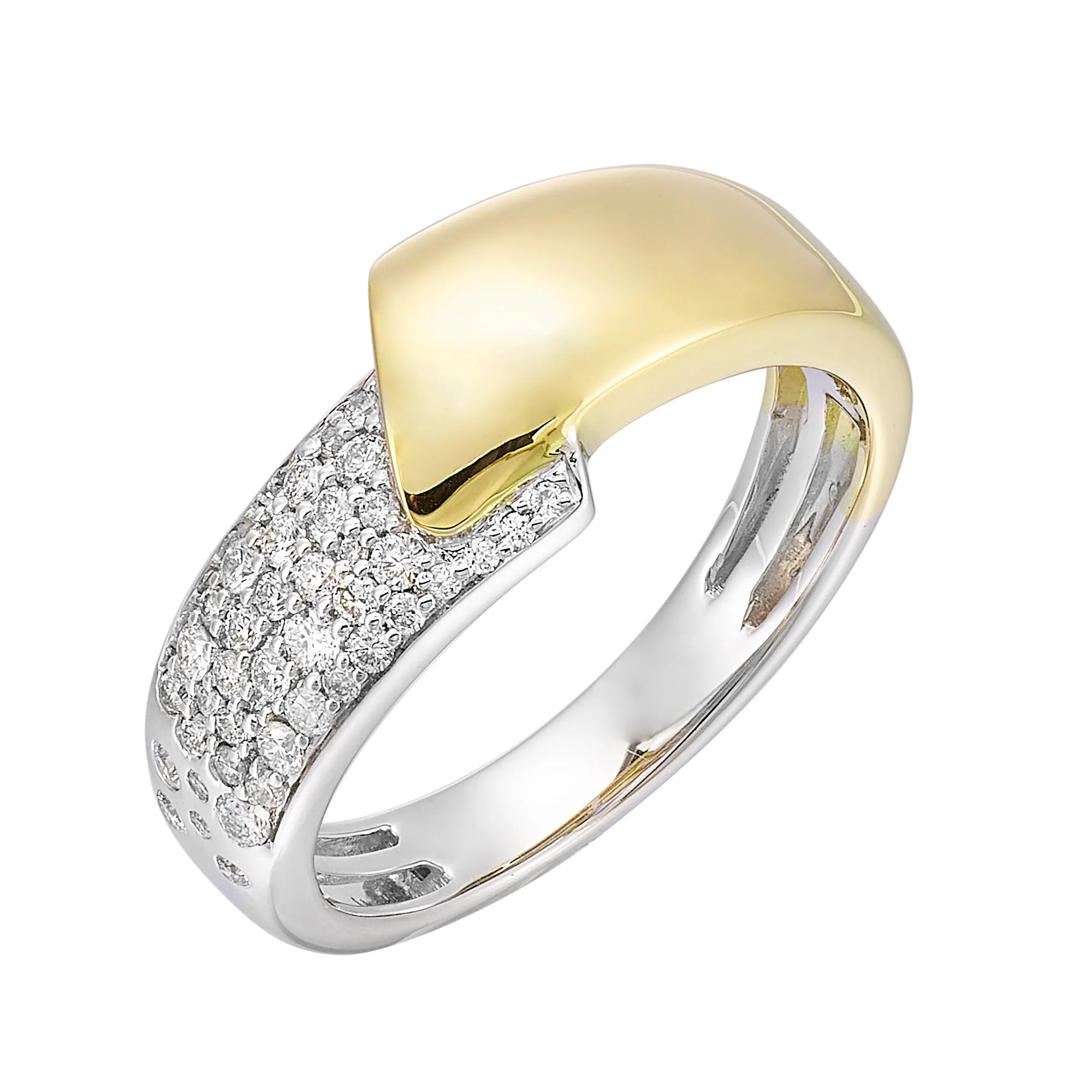14Kt White Yellow Gold Diamond 1/4Ctw Ring view 2