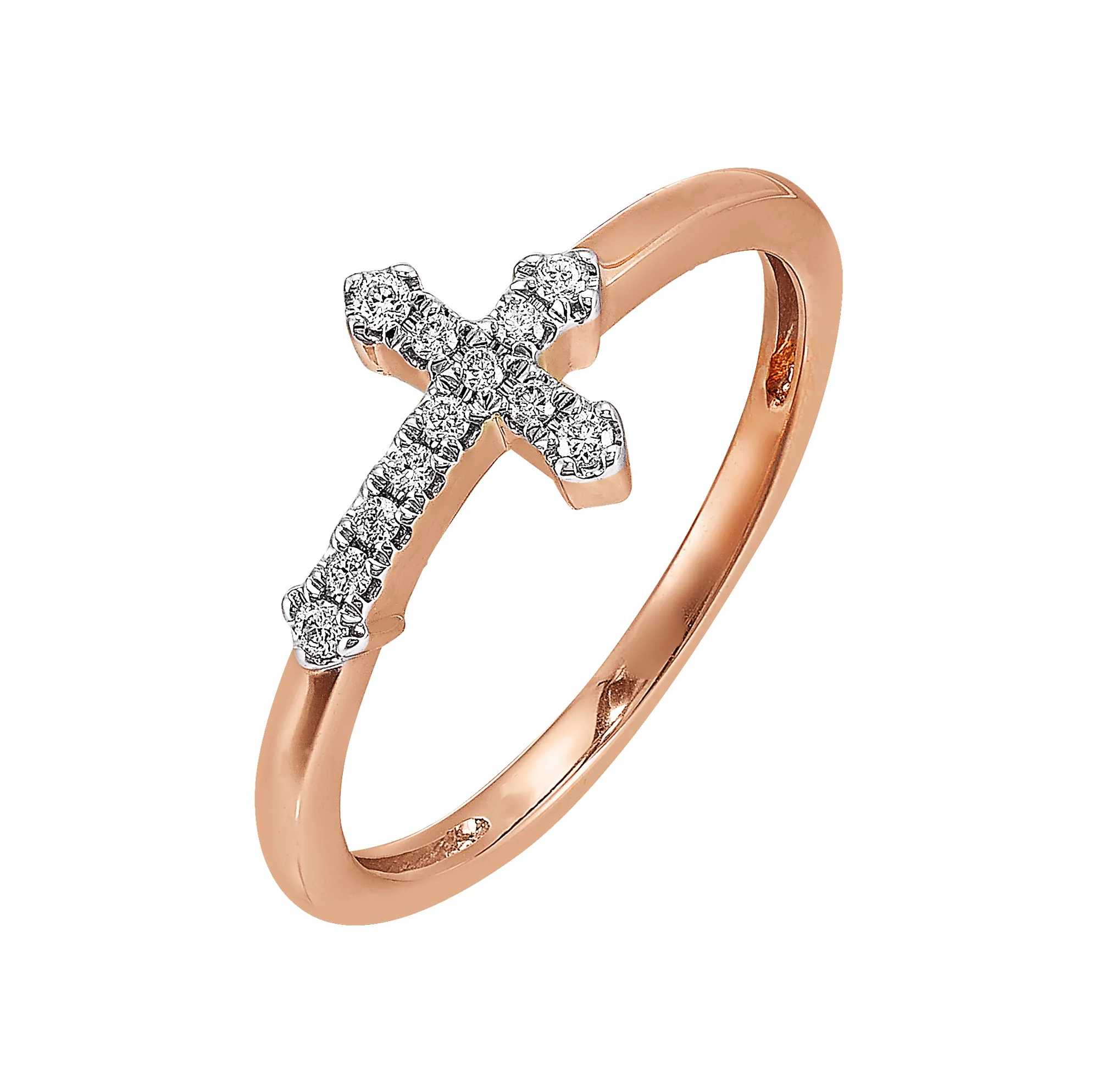 14Kt Rose Gold Diamond 1/10Ctw Ring view 2