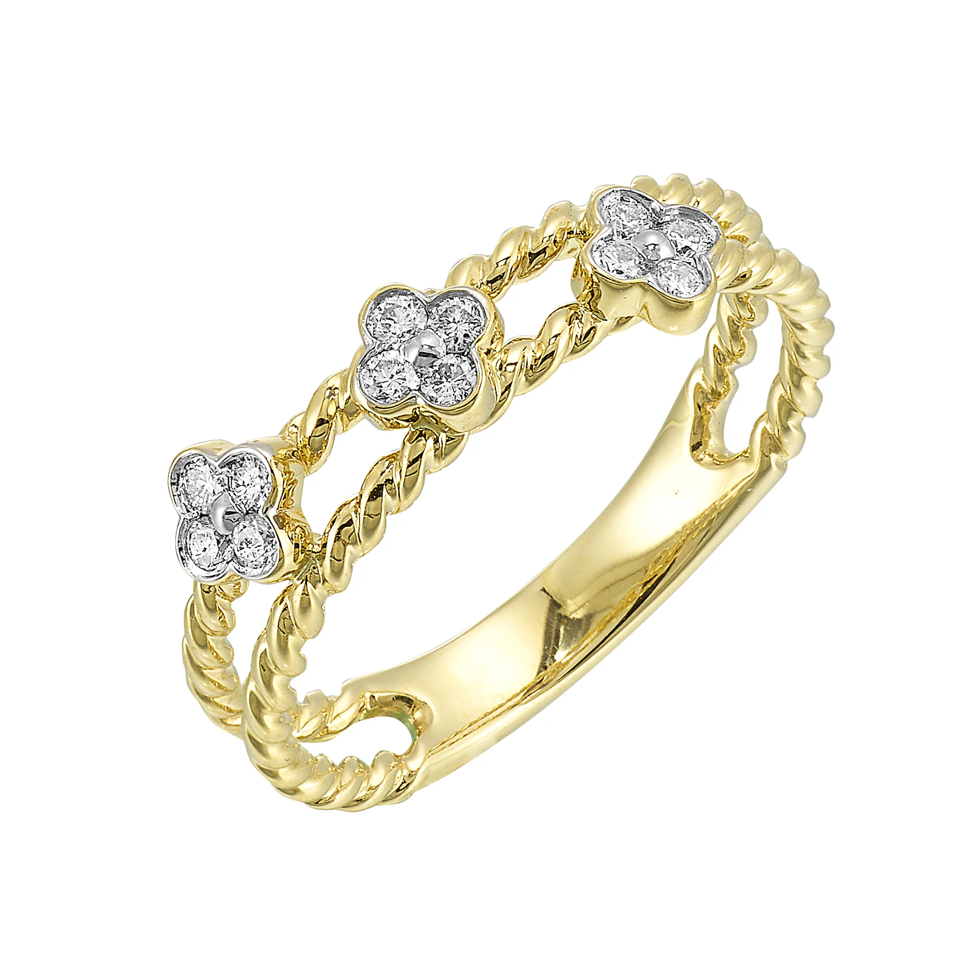 14Kt Yellow Gold Diamond 1/7Ctw Ring view 2