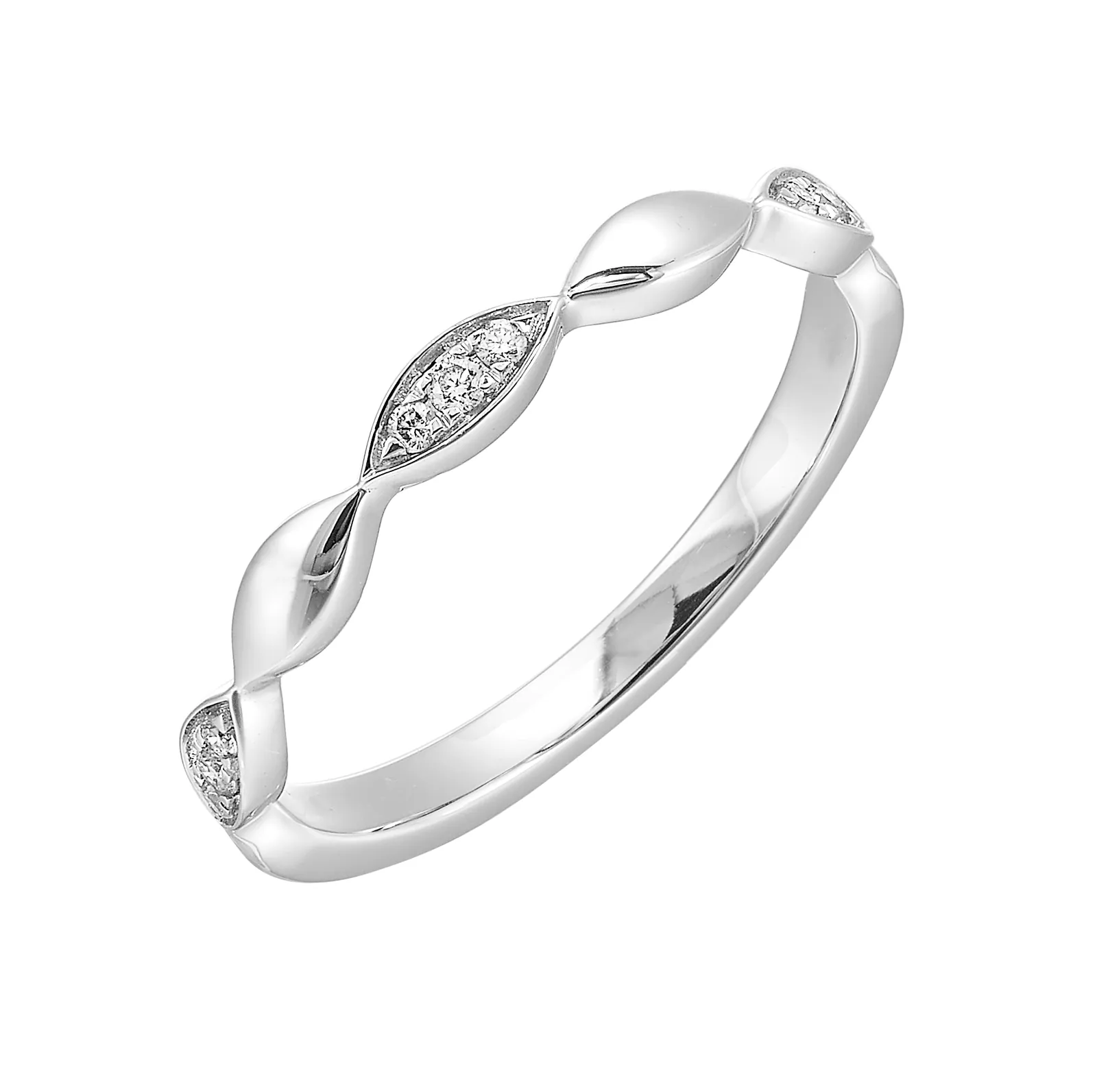 14Kt White Gold Diamond 1/15Ctw Ring view 2
