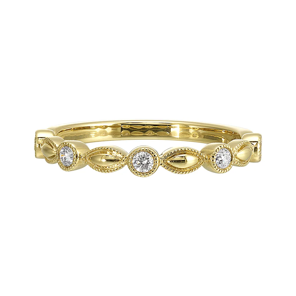 14Kt Yellow Gold Diamond 1/7Ctw Ring view 2