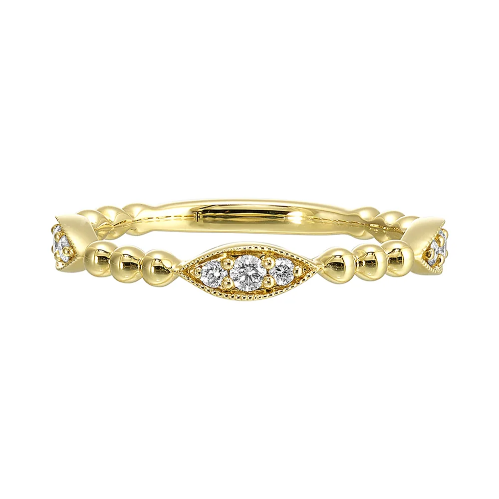 14Kt Yellow Gold Diamond 1/7Ctw Ring view 2