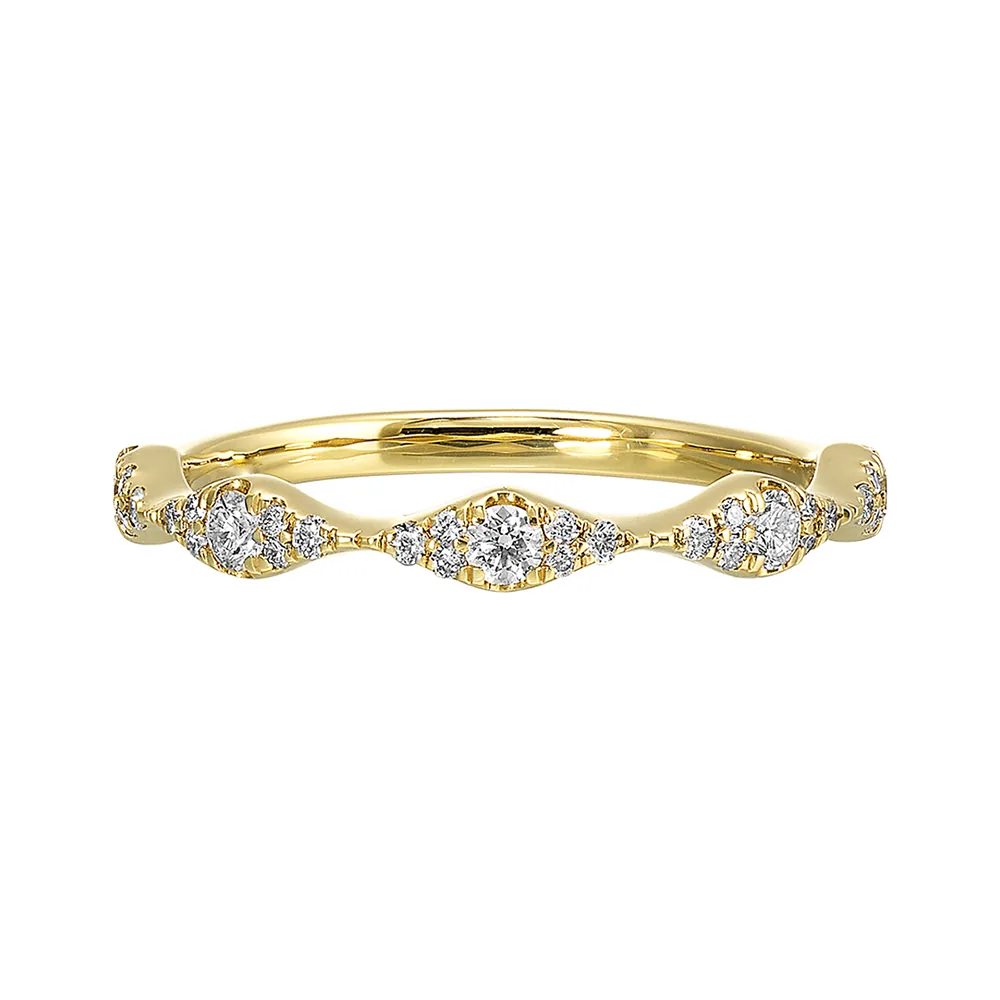 14Kt Yellow Gold Diamond 1/3Ctw Ring view 2