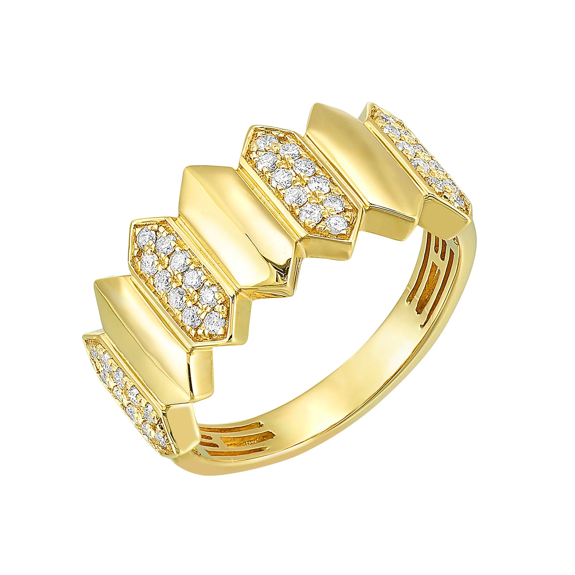 14Kt Yellow Gold Diamond 1/4Ctw Ring view 2