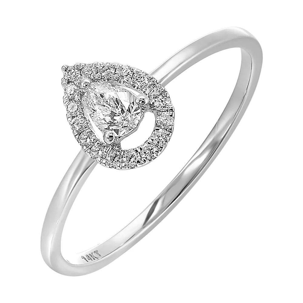 14Kt White Gold Diamond 1/4Ctw Ring view 2