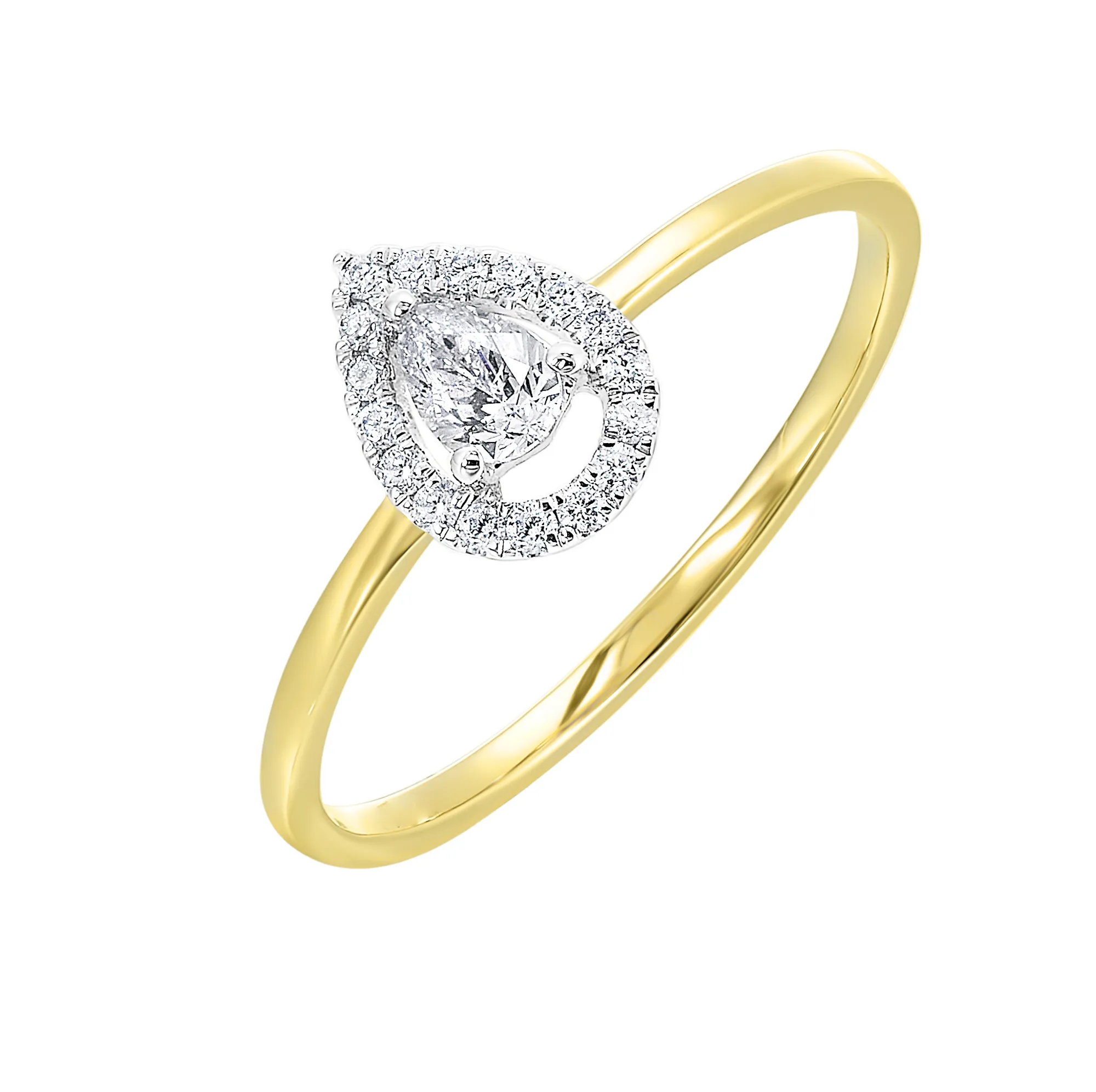 14Kt White Yellow Gold Diamond 1/4Ctw Ring view 2