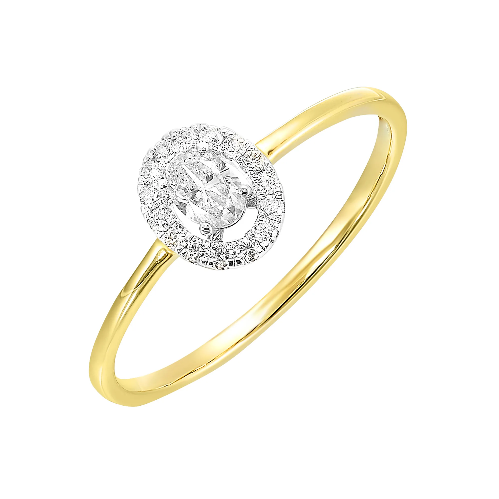 14Kt White Yellow Gold Diamond 1/4Ctw Ring view 2