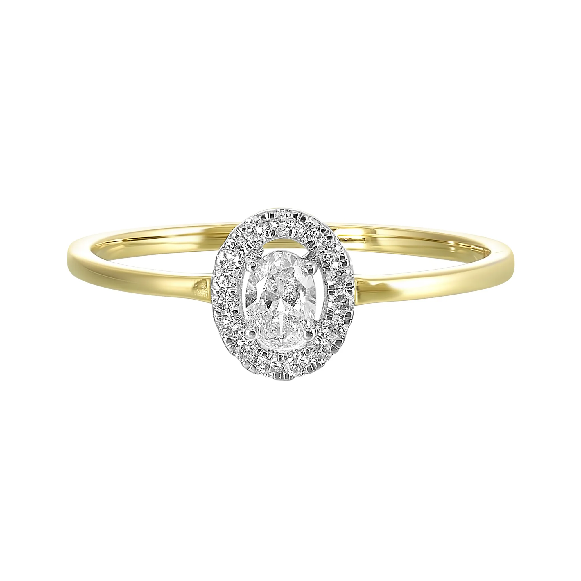 14Kt White Yellow Gold Diamond 1/4Ctw Ring