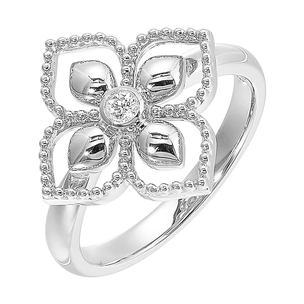 14Kt White Gold Diamond 1/20Ctw Ring view 2