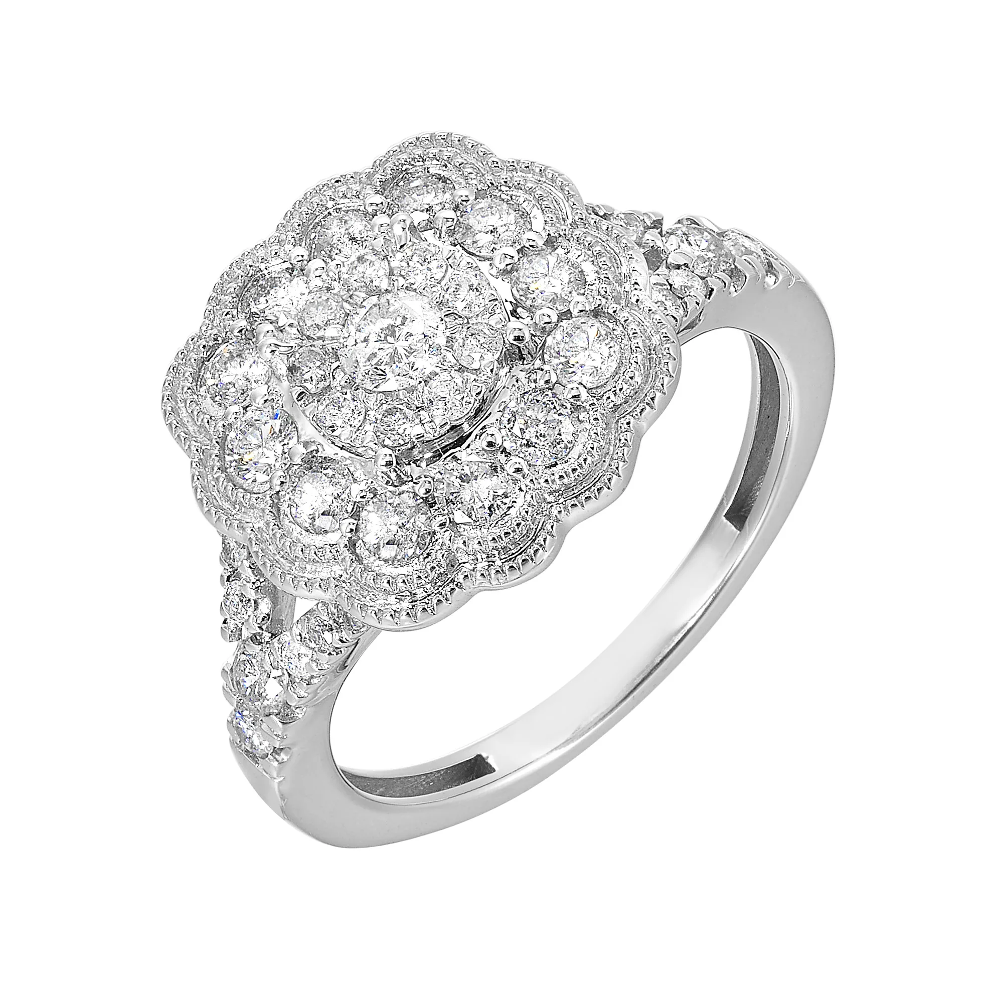 14Kt White Gold Diamond 1Ctw Ring view 2