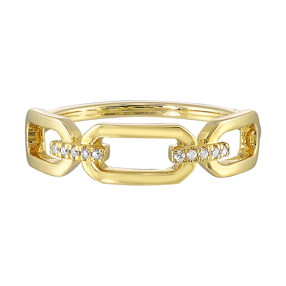 14Kt Yellow Gold Diamond 1/25Ctw Ring view 2