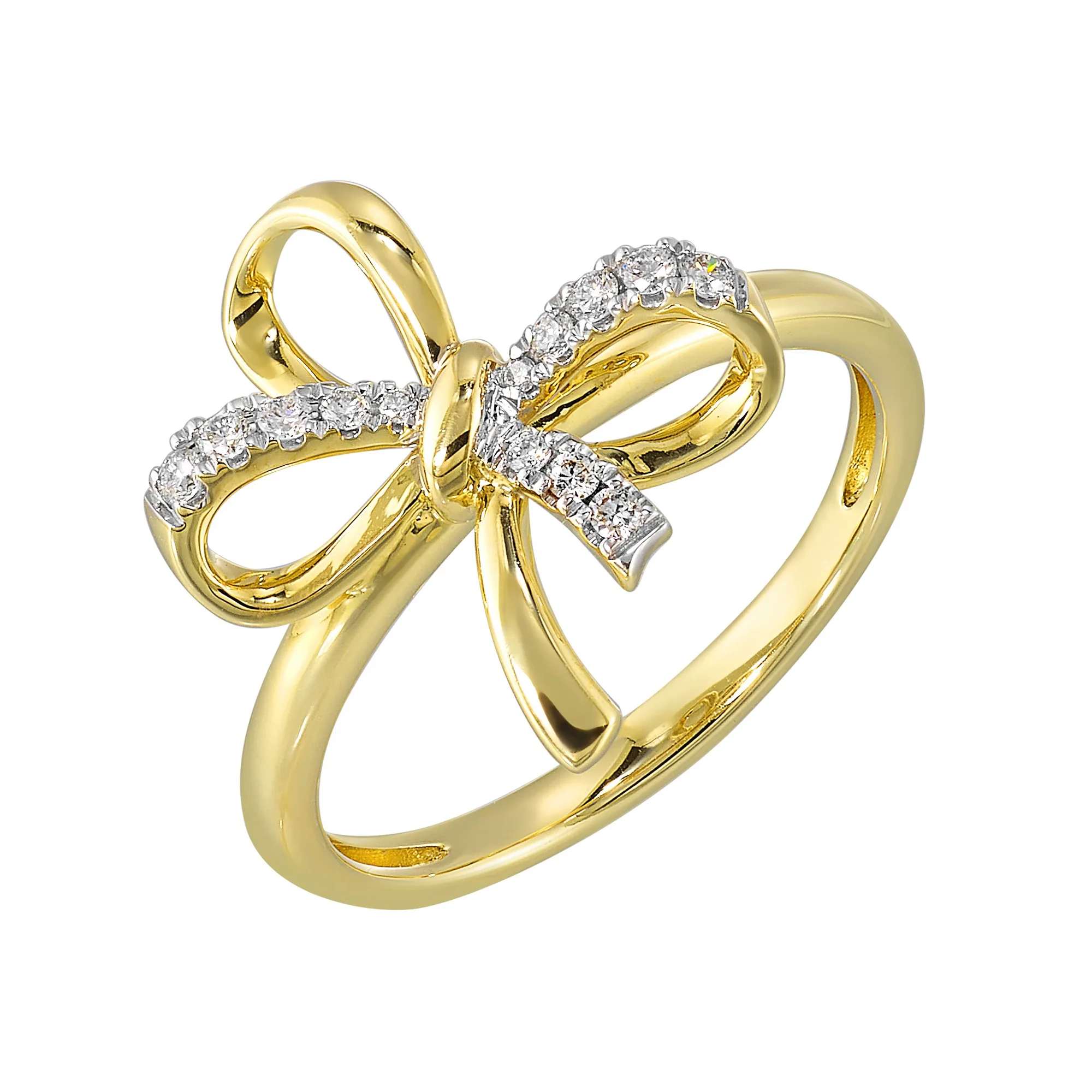 14Kt Yellow Gold Diamond 1/10Ctw Ring view 2