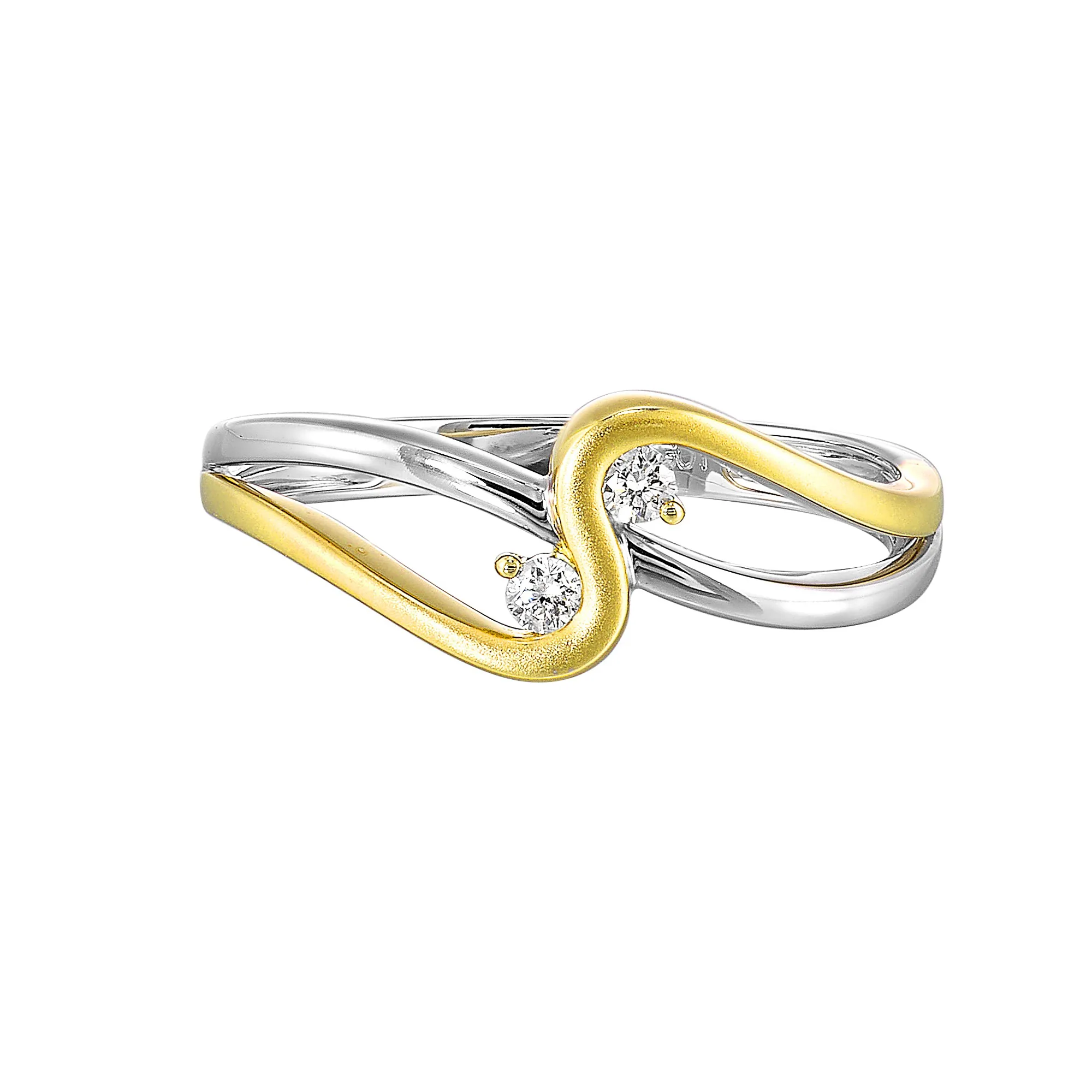 14Kt White Yellow Gold Diamond 1/15Ctw Ring