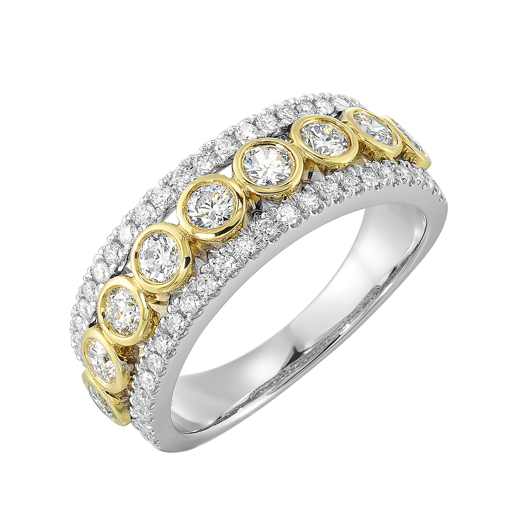 14Kt White Yellow Gold Diamond 1Ctw Ring view 2
