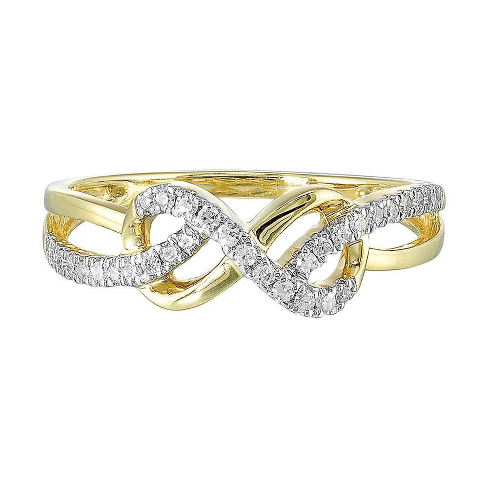 10Kt Yellow Gold Diamond 1/6Ctw Ring view 2