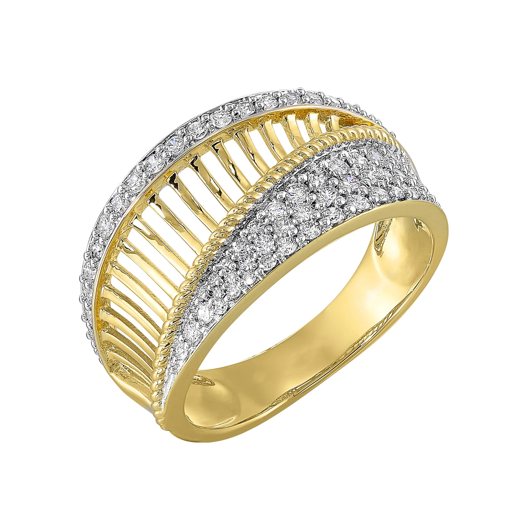 14Kt White Yellow Gold Diamond 1/2Ctw Ring view 2