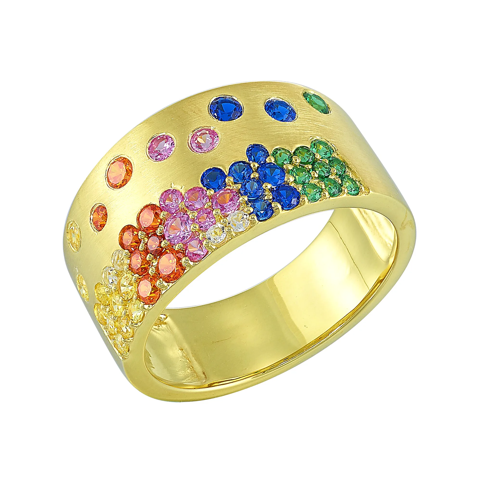 14Kt Yellow Gold Mix Colorstone 1 1/4Ctw Ring view 2