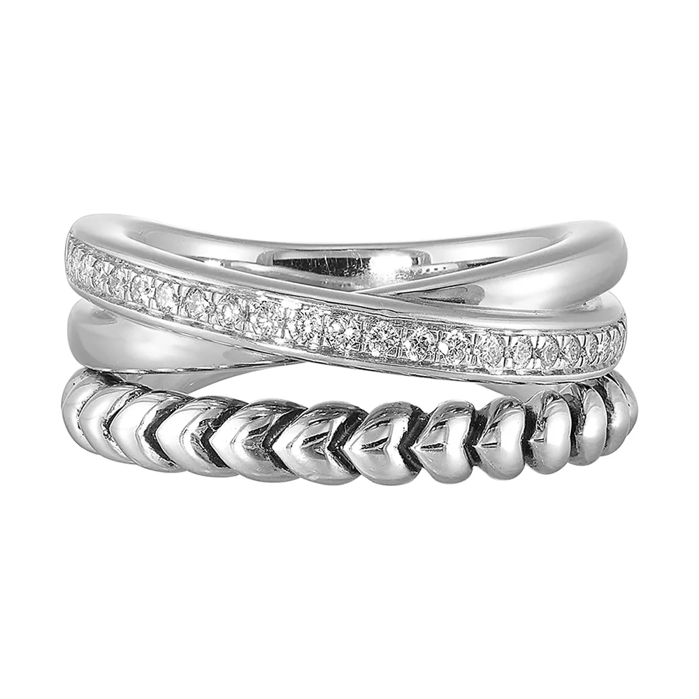 Silver Diamond 1/5Ctw Ring view 2