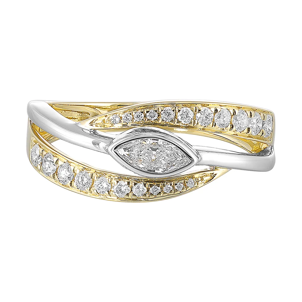 14Kt White Yellow Gold Diamond 1/2Ctw Ring view 2