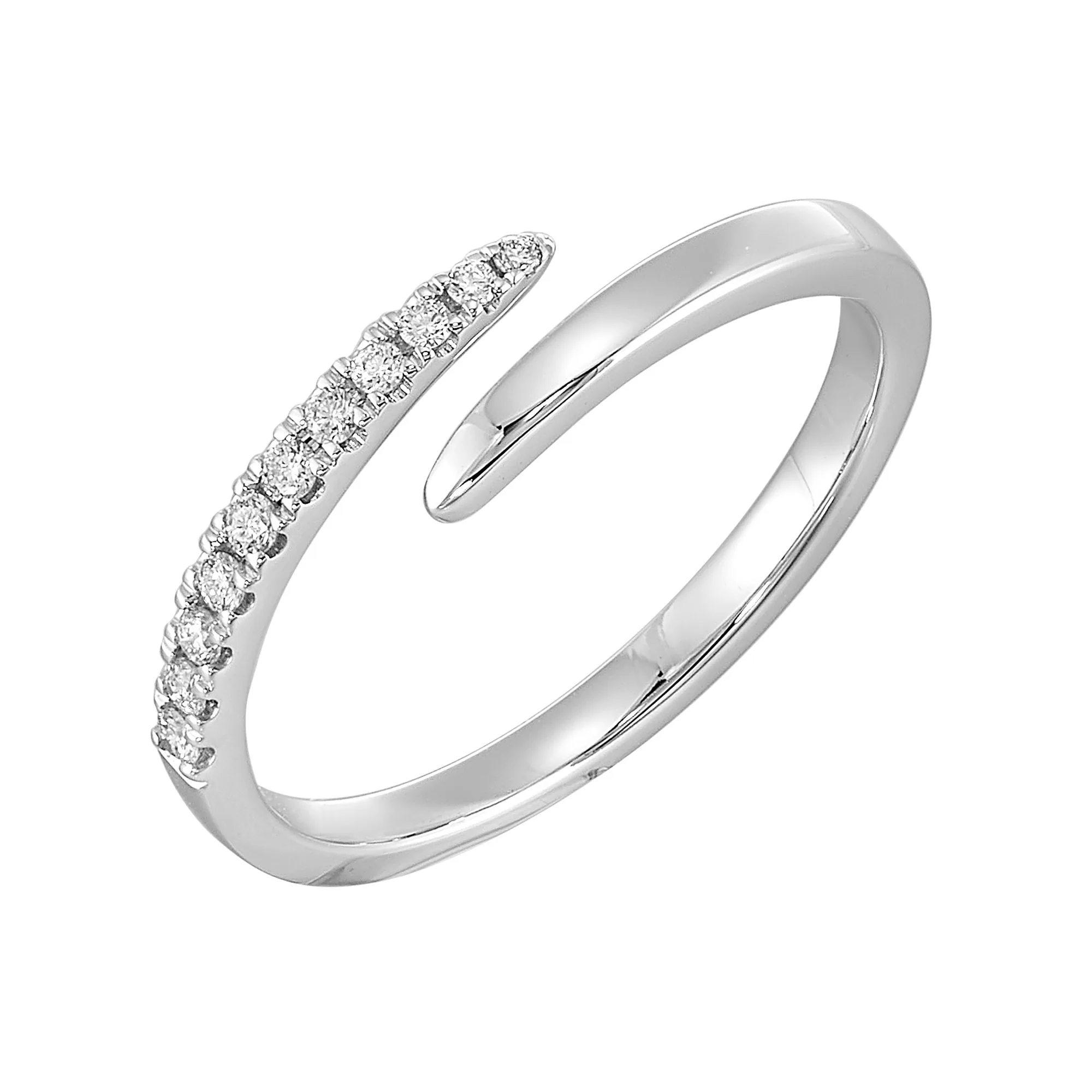 14Kt White Gold Diamond 1/10Ctw Ring view 2